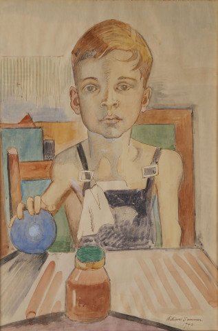 Young Boy Seated at Table by William Sommer