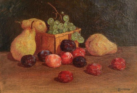 19thc. American School- Still Life with Fruit by 19th Century American School
