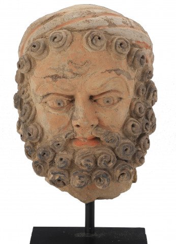 Kashan Terracotta Head of a Bearded Man