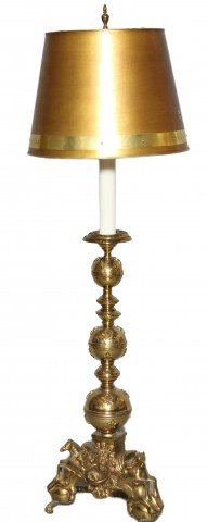 An Unusual Brass Floor Lamp