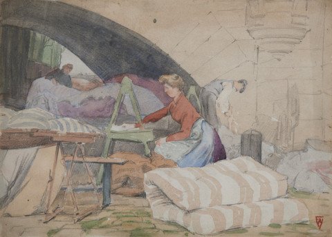 Mattress Renovators, Pont Neuf, Paris, France by Frank Nelson Wilcox