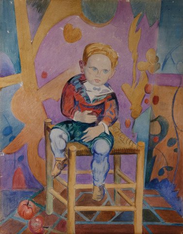 Small Boy with Apples by William Sommer
