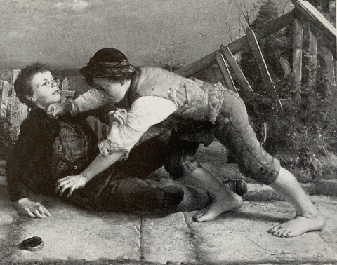 Children Fighting by Karol (Karl) D. Witkowski
