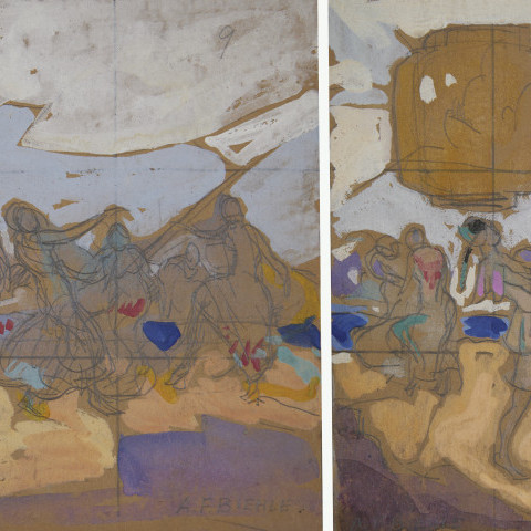 Mural Sketch for a Kokoon Klub Ball by August Frederick Biehle