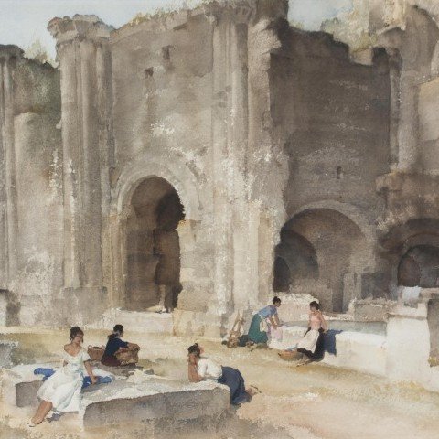 Figures Amid Ruins by Sir William Russell Flint