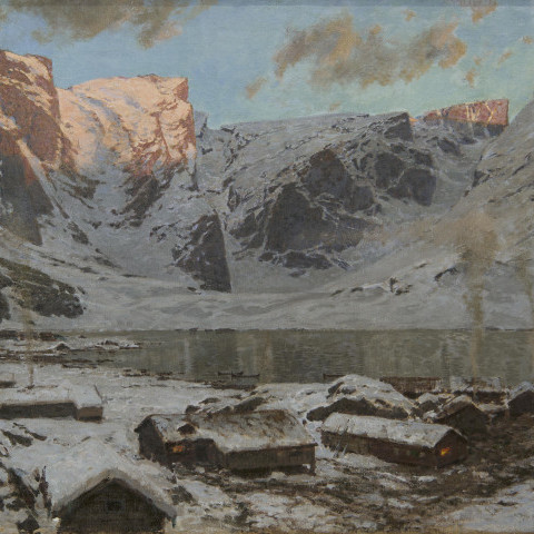 Otto Sinding - View from Reine in Lofoten, ca. 1880