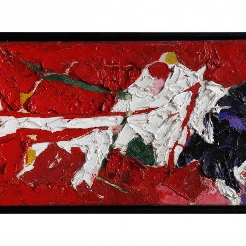 Abstract Oil on Canvas Painting: