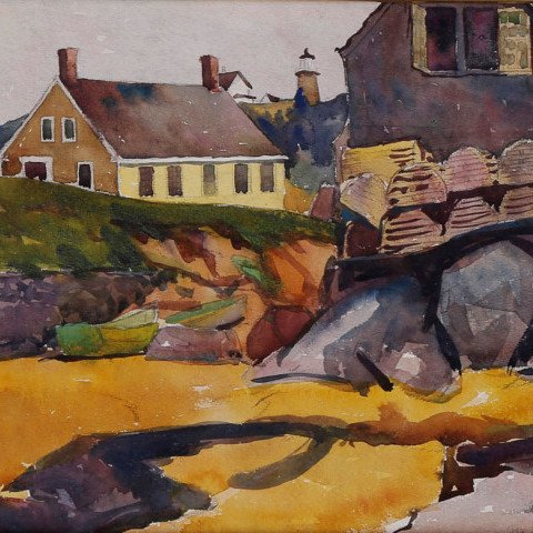 Beachside Village, Maine by George Gustav Adomeit