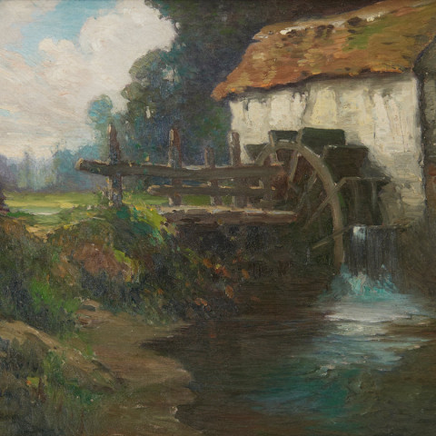 Watermill Scene by George Ames Aldrich