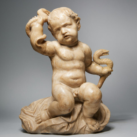 Infant Hercules Wrestling a Snake by 19th Century Italian School