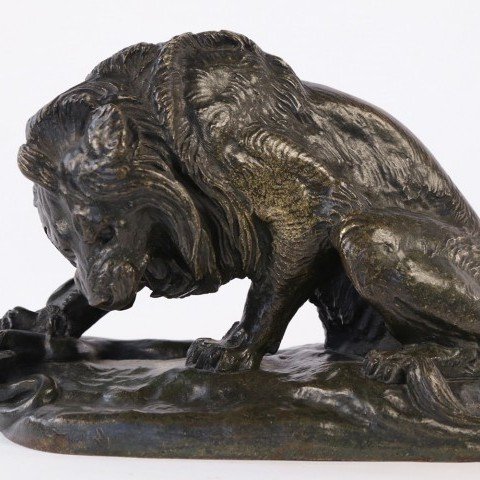 Antoine Louis Bayre, Bronze, Lion with Snake