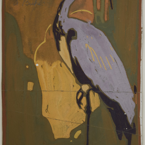 Blue Heron with Alphabet by August Frederick Biehle