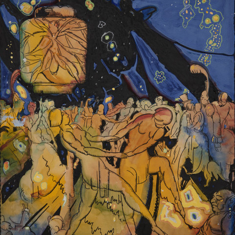 Sketch for Kokoon Klub Souvenir Book by August Frederick Biehle