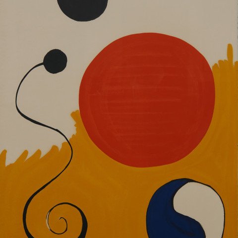 Red Sphere on Yellow Ground by Alexander Calder