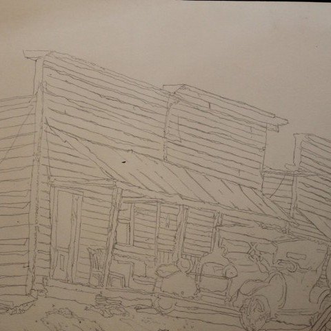 Farmhouse and Car