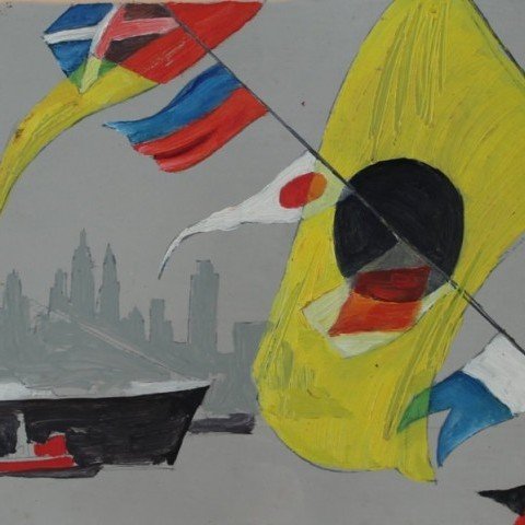 Harbor with Flags