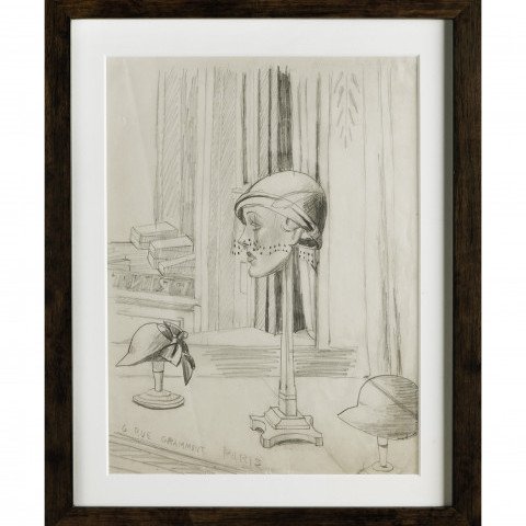 Hat Display on the Rue Grammant, Paris, Study