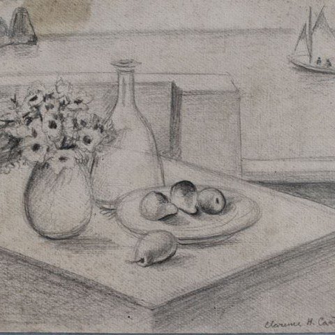 Still Life and View to Sea