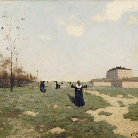 Outside a Nunnery by Émile Cagniart