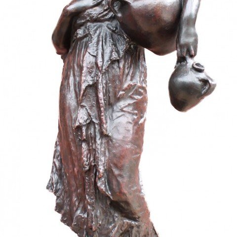 Francesco de Matteis - “Carefully Descending” Neapolitan Woman Carrying Wine Vessels - 1883