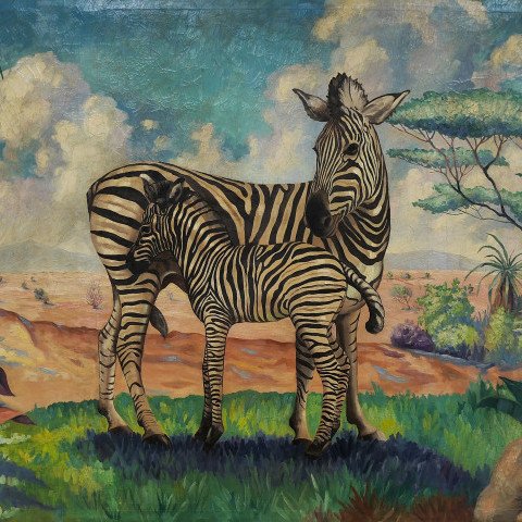 Zebra and Her Foal by Frank Eggleston