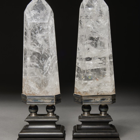 Giuliano Tincani - Pair of Rock Crystal Obelisks