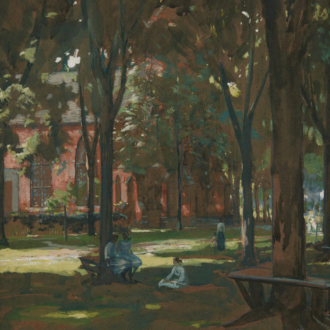 Ladies in a Church Yard by Henry George Keller