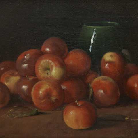 Still Life with Apples and Green Vase by Adam Lehr