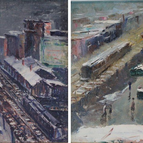 Rail Scenes, New York City by Louis Bosa
