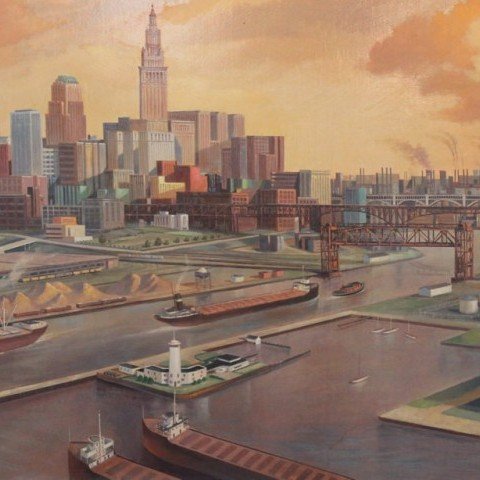 Cleveland and the Cuyahoga River by Paul Riba