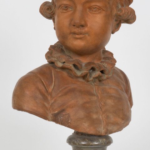 After Philippe-Laurent Roland - Bust of a Young Man, 1772