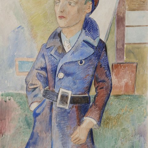 The Blue Overcoat (Portrait of Joe Cicora) by William Sommer