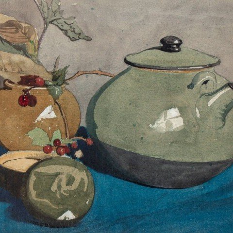 Still Life Watercolor on Paper Painting: 