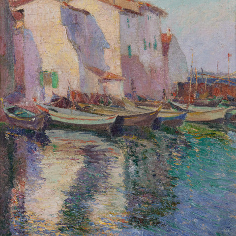 Fishing Boat Reflections, France by Abel G. Warshawsky