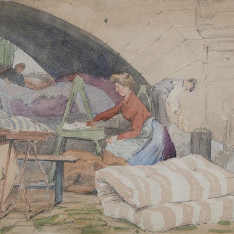 Mattress Renovators, Pont Neuf, Paris, France by Frank Nelson Wilcox