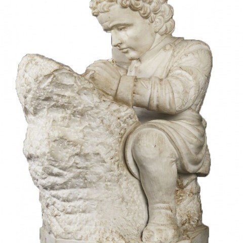 Young Michelangelo Sculpting, after Emilio Zocchi