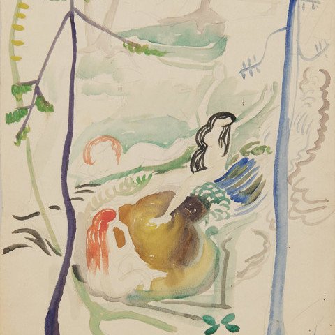 Three Nudes in a Wooded Landscape, c. 1912 by Marguerite Zorach