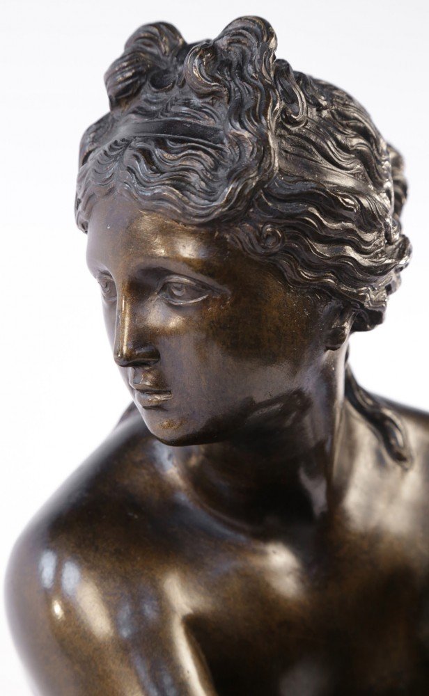 Figurative Bronze on a Marble Base Sculpture: 