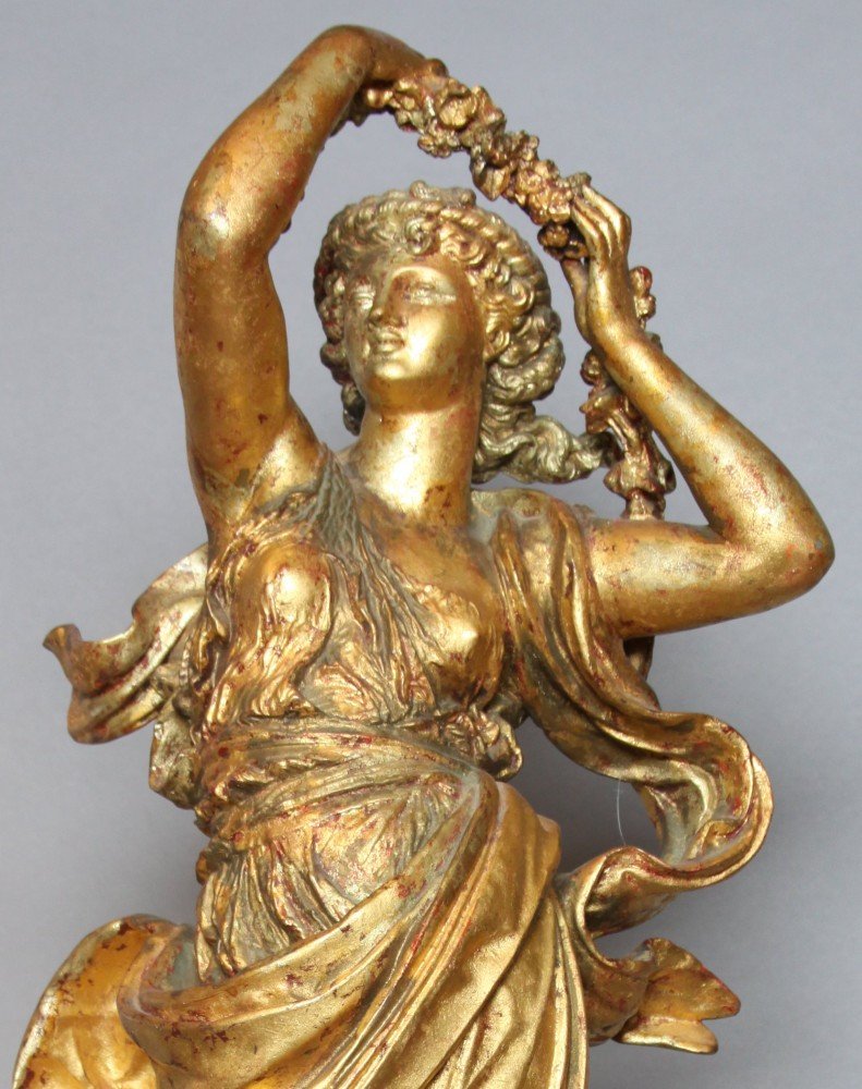 Gilt Metal Figure of a Goddess, Flora