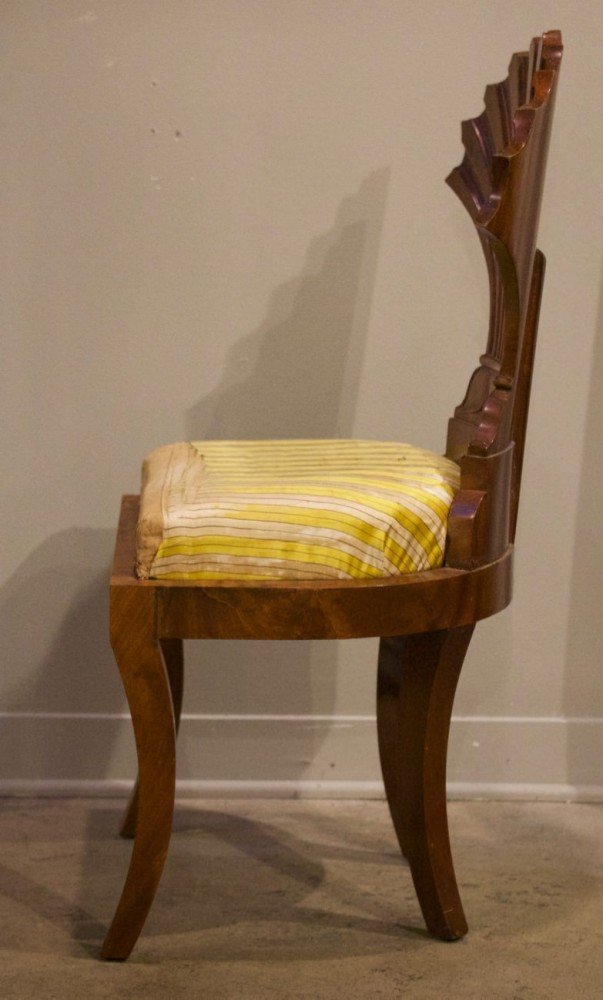 Pair of Biedermeier Carved Side Chairs