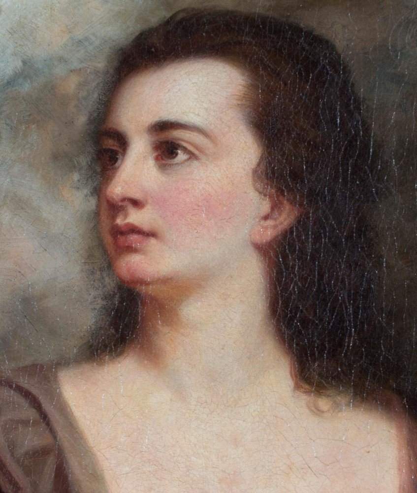 J. B. Henderson, 19th Century British School - Female Portrait, Divine Gaze 