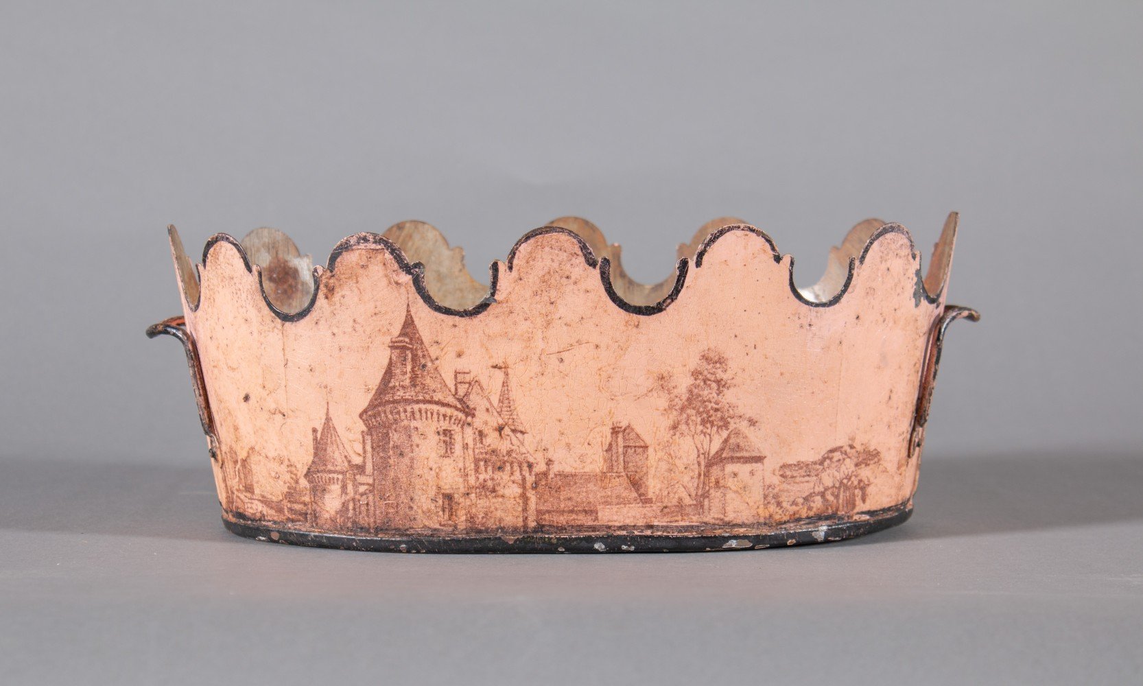 Decorated Continental Tole Planter, 19th Century 