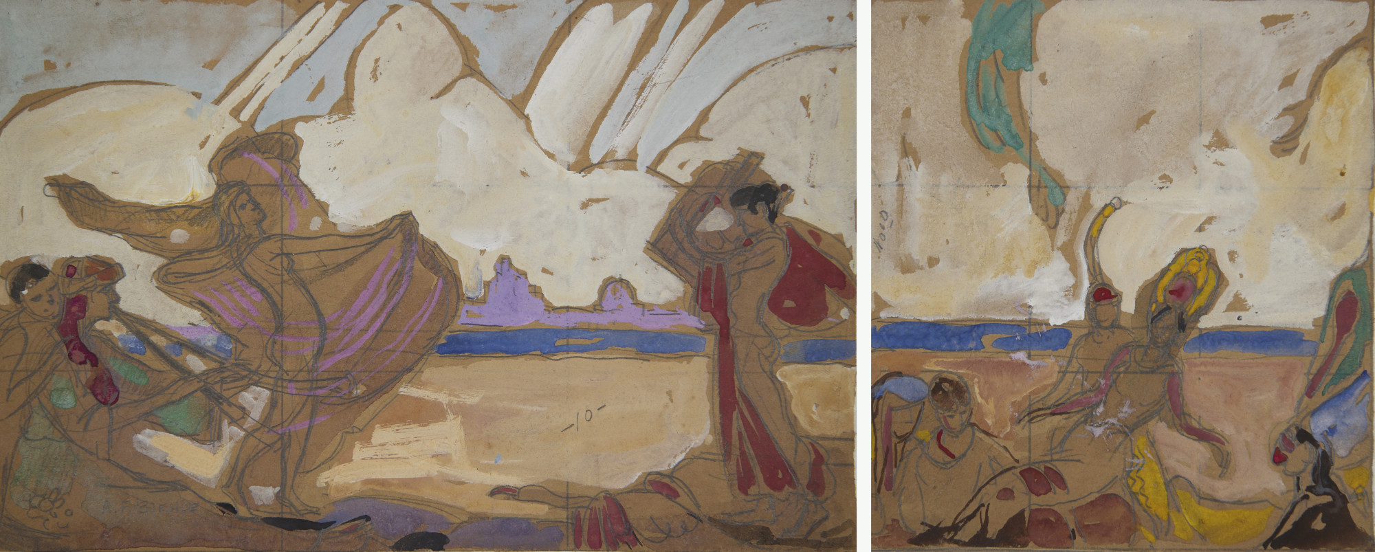 Mural Sketch for a Kokoon Klub Ball by August Frederick Biehle