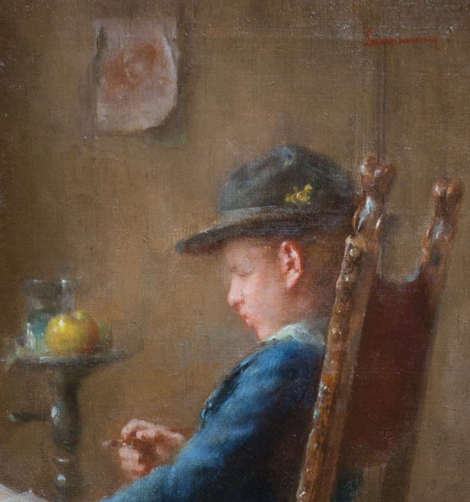 Young Artist at Work by Anton Laupheimer