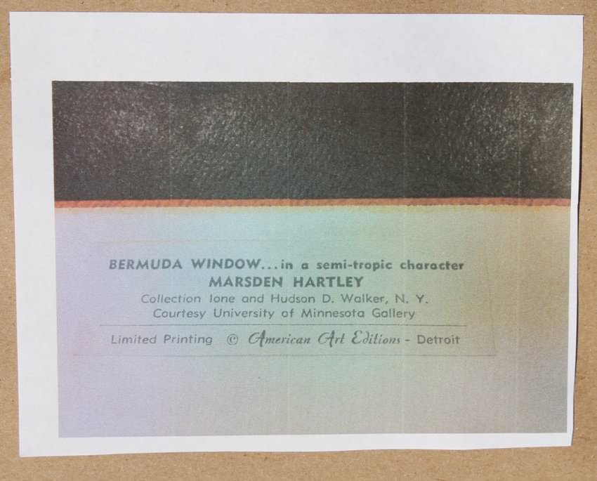 After Marsden Hartley (American 1877 - 1943) - Bermuda Window