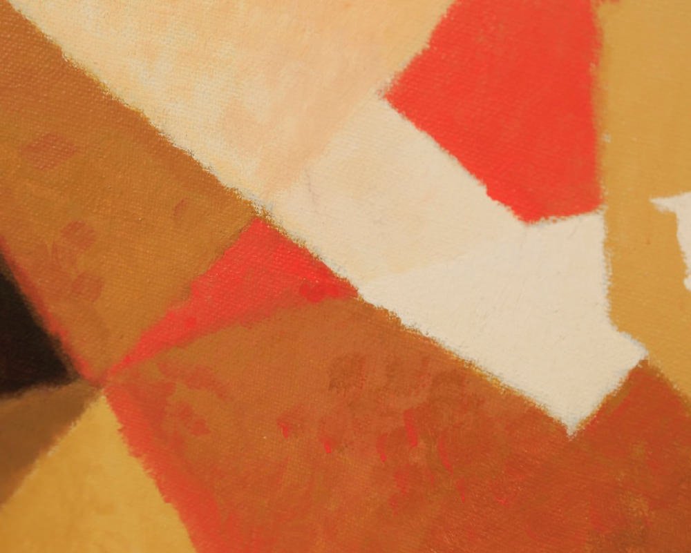 Abstract in Orange, Brown and Cream by William A. Van Duzer