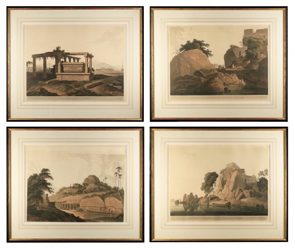 Set of Four Aquatints from 'Oriental Scenery' by Thomas DaniellWilliam Daniell