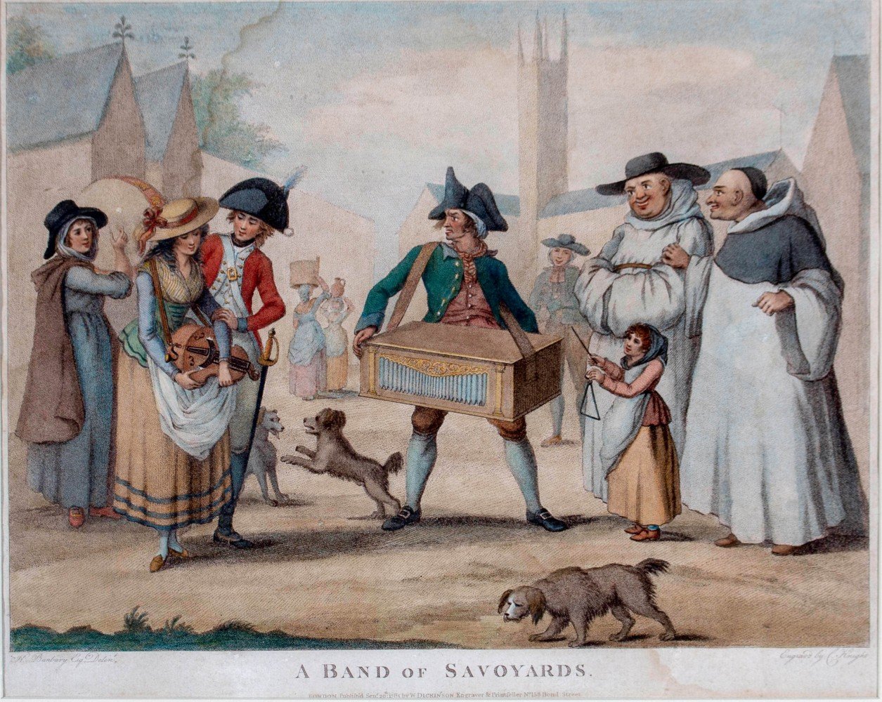 18th Century Engraving “Band of Savoyards” by H. Banbury