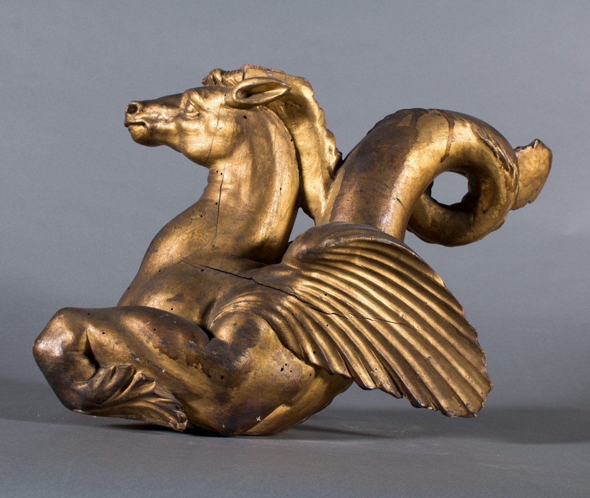 Pair of Carved Gilt 18th/19th Century Italian Hippocampi