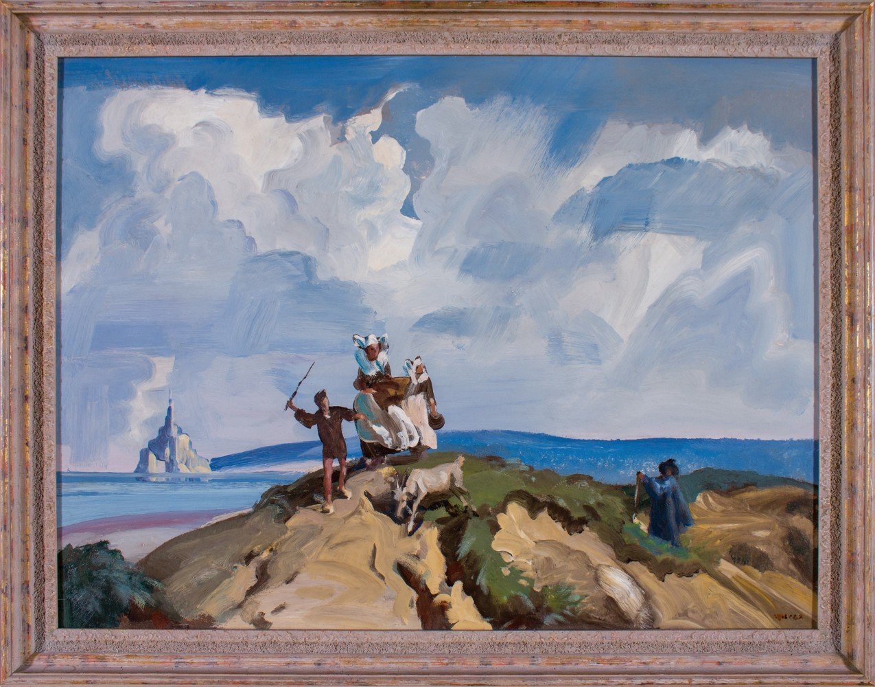 Breton Figures at Mt. St. Michel, France by Frank Nelson Wilcox